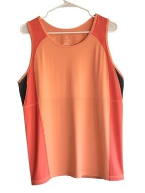 Lands’ End Women’s Athletic Tank Top 2X Coral Colorblock